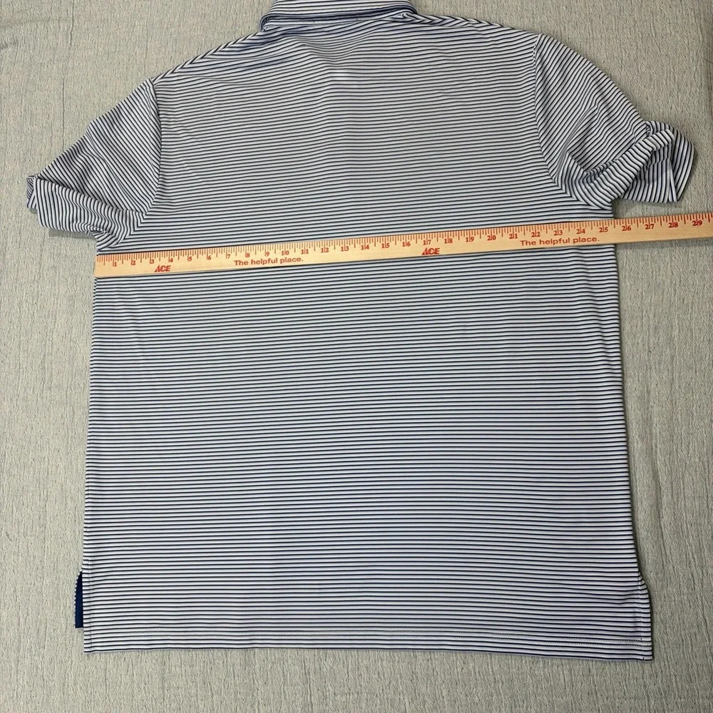RLX‎ Ralph Lauren Golf Polo Shirt Butler National Performance Blue Striped XL